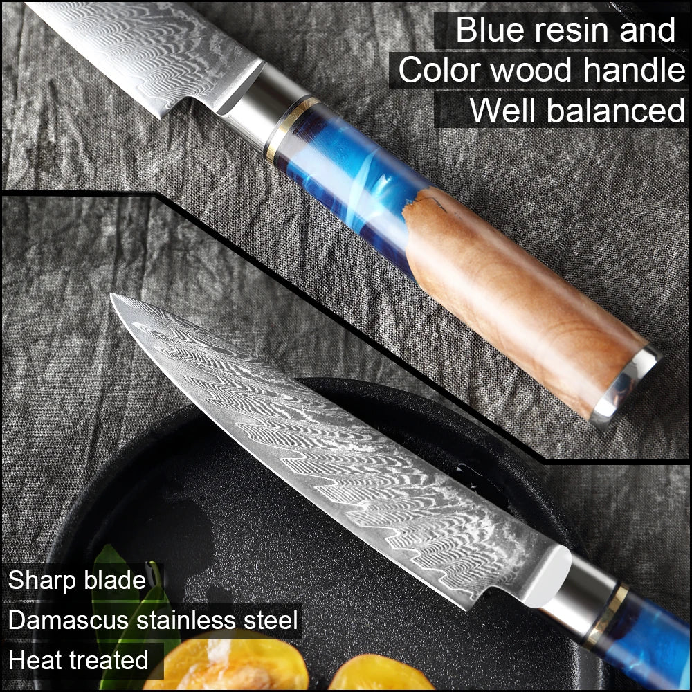 Small Kitchen Knife 5 Inch Small VG10 Damascus Steel