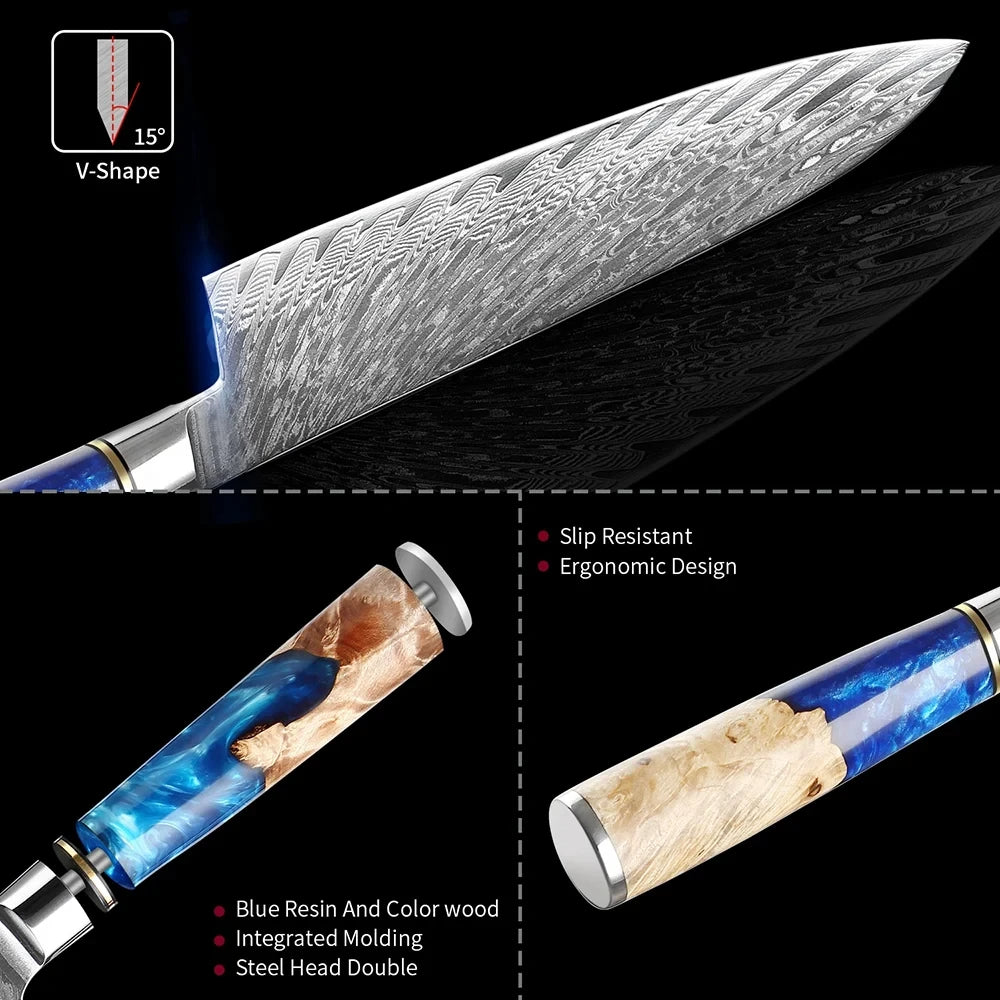 Chef Knife 8 Inch  VG10 Damascus Steel